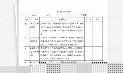 空调清洗保养记录范本-空调清洗保养计划表