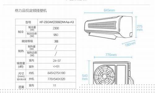 挂壁式空调尺寸规格表-挂壁式空调尺寸规格表图