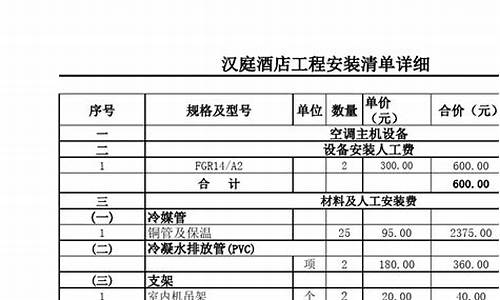 空调报价清单明细表图片-空调报价清单明细
