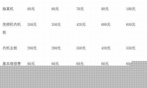海尔空调的维修价格表-海尔空调维修价目表