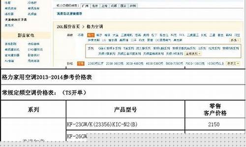 格力空调报价单大全-格力空调报价表格图片